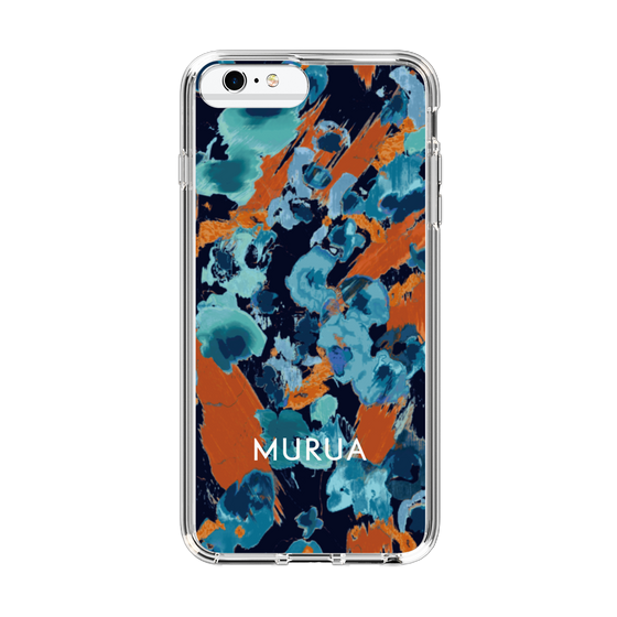 Slim Protection Case［ MURUA - Art print - Navy × Orange ］
