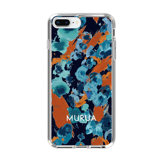 Slim Protection Case［ MURUA - Art print - Navy × Orange ］