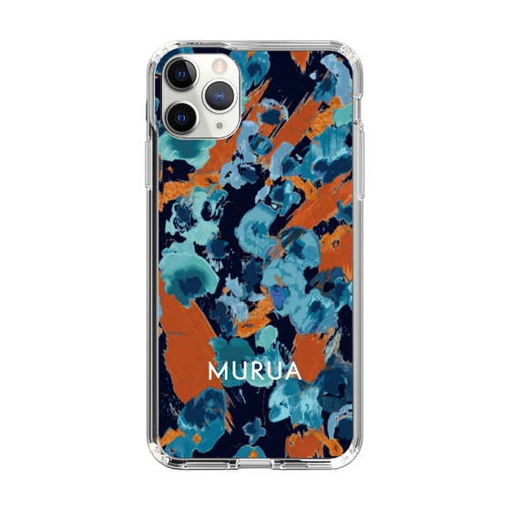 Slim Protection Case［ MURUA - Art print - Navy × Orange ］