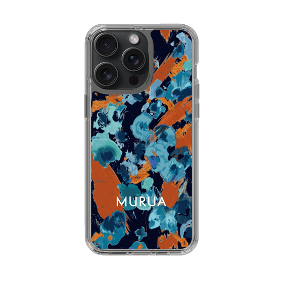 Slim Protection Case［ MURUA - Art print - Black × Orange ］