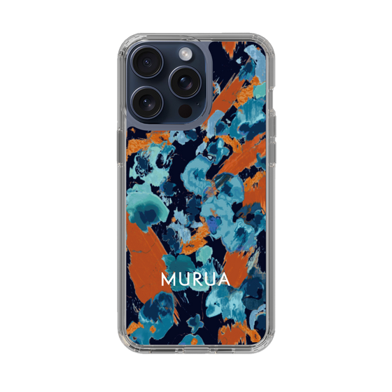 Slim Protection Case［ MURUA - Art print - Black × Orange ］