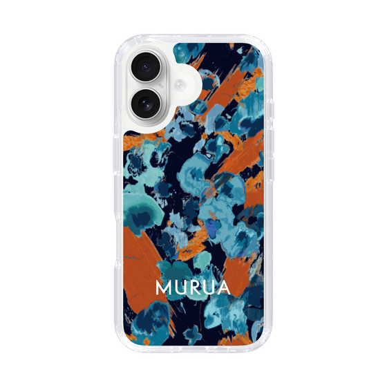 Slim Protection Case［ MURUA - Art print - Navy × Orange ］