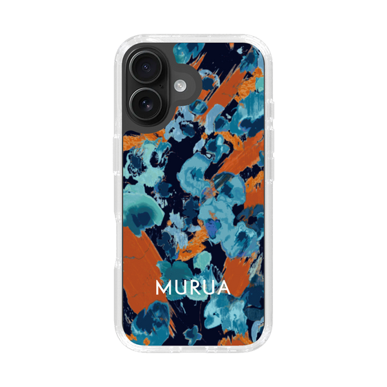 Slim Protection Case［ MURUA - Art print - Navy × Orange ］