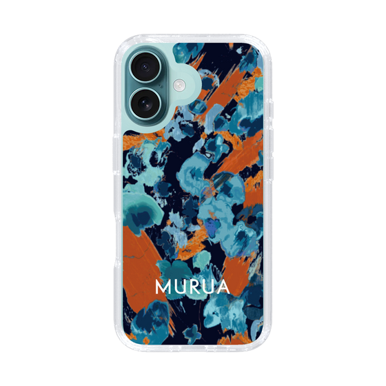 Slim Protection Case［ MURUA - Art print - Navy × Orange ］