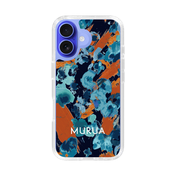 Slim Protection Case［ MURUA - Art print - Navy × Orange ］