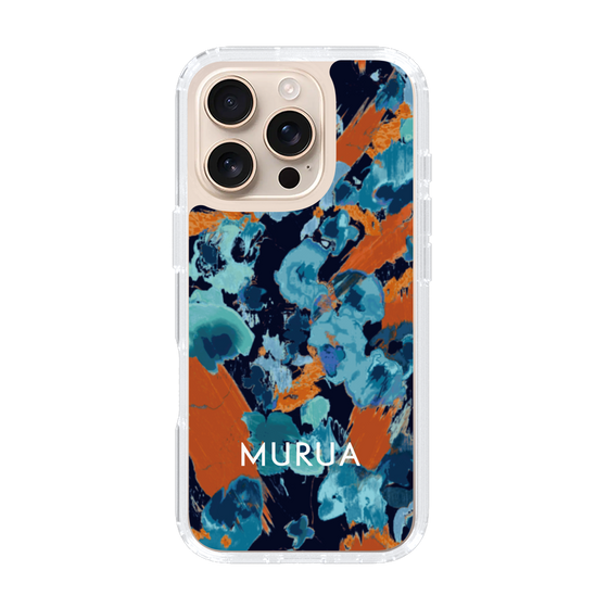 Slim Protection Case［ MURUA - Art print - Navy × Orange ］