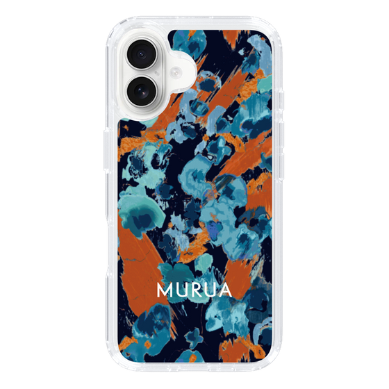 Slim Protection Case［ MURUA - Art print - Navy × Orange ］
