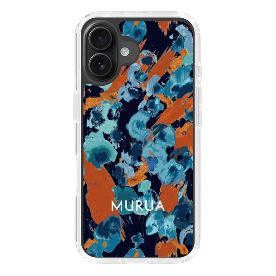 Slim Protection Case［ MURUA - Art print - Navy × Orange ］