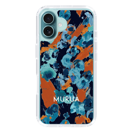 Slim Protection Case［ MURUA - Art print - Navy × Orange ］