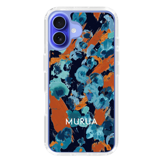 Slim Protection Case［ MURUA - Art print - Navy × Orange ］