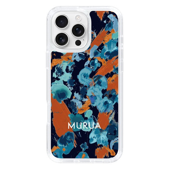 Slim Protection Case［ MURUA - Art print - Navy × Orange ］