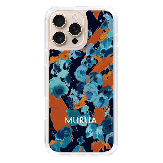 Slim Protection Case［ MURUA - Art print - Navy × Orange ］