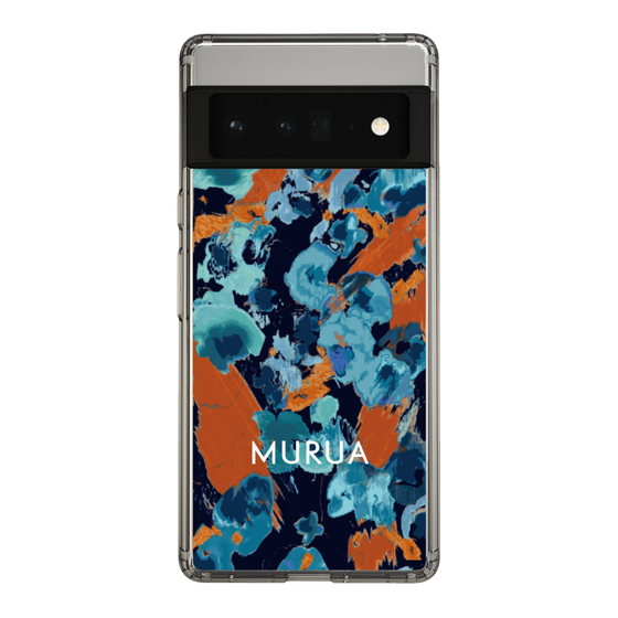Slim Protection Case［ MURUA - Art print - Navy × Orange ］