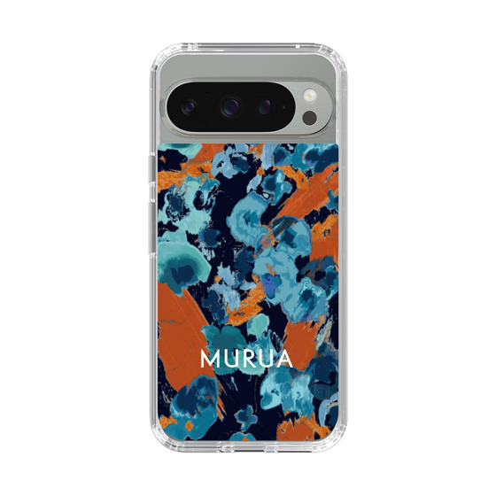 Slim Protection Case［ MURUA - Art print - Navy × Orange ］
