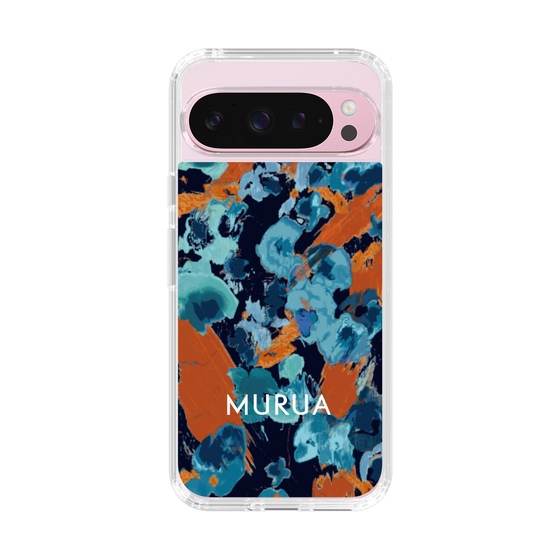 Slim Protection Case［ MURUA - Art print - Navy × Orange ］