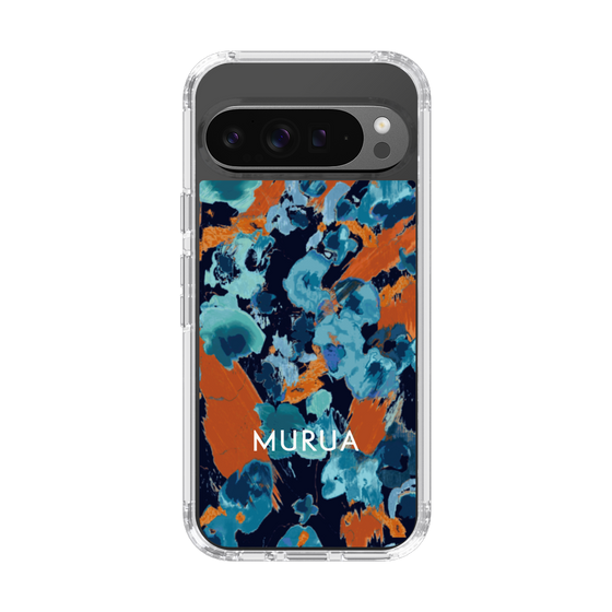 Slim Protection Case［ MURUA - Art print - Navy × Orange ］