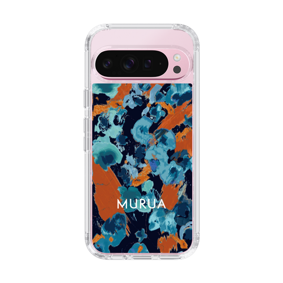 Slim Protection Case［ MURUA - Art print - Navy × Orange ］