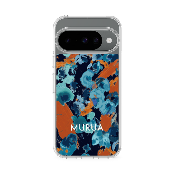 Slim Protection Case［ MURUA - Art print - Navy × Orange ］