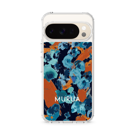 Slim Protection Case［ MURUA - Art print - Navy × Orange ］