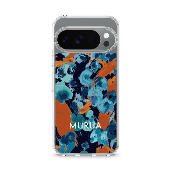 Slim Protection Case［ MURUA - Art print - Navy × Orange ］