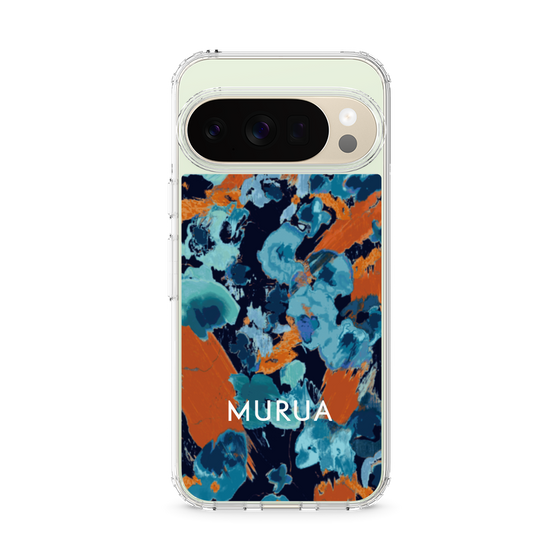 Slim Protection Case［ MURUA - Art print - Navy × Orange ］
