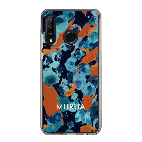 Slim Protection Case［ MURUA - Art print - Navy × Orange ］