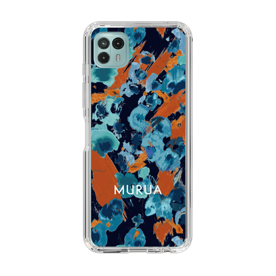 Slim Protection Case［ MURUA - Art print - Navy × Orange ］