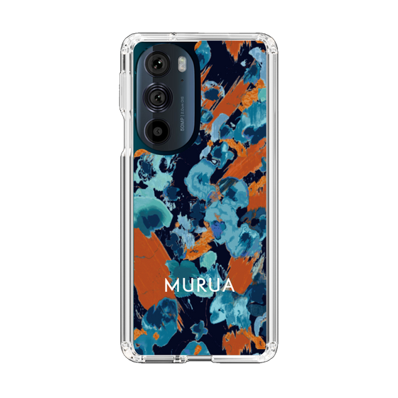 Slim Protection Case［ MURUA - Art print - Navy × Orange ］