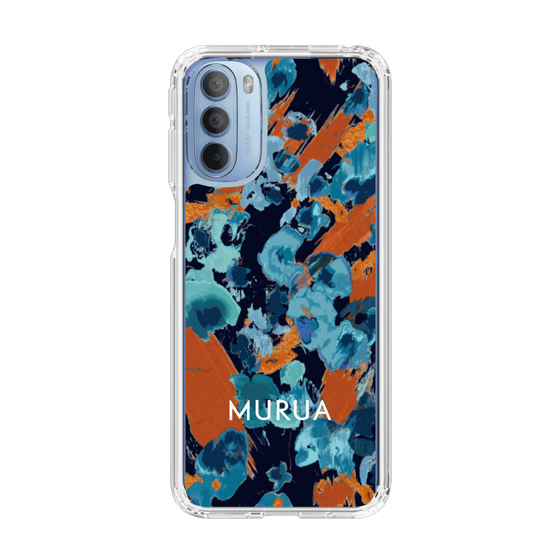 Slim Protection Case［ MURUA - Art print - Navy × Orange ］