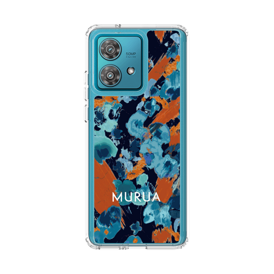 Slim Protection Case［ MURUA - Art print - Navy × Orange ］