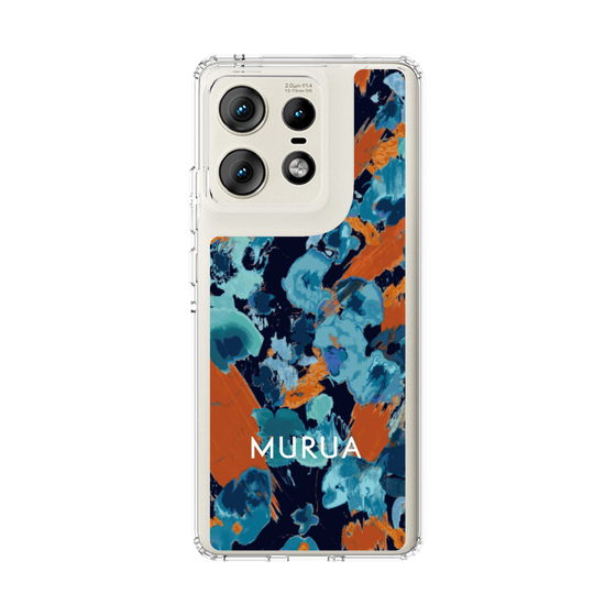Slim Protection Case［ MURUA - Art print - Navy × Orange ］