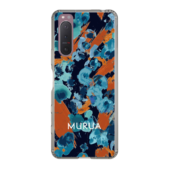 Slim Protection Case［ MURUA - Art print - Navy × Orange ］
