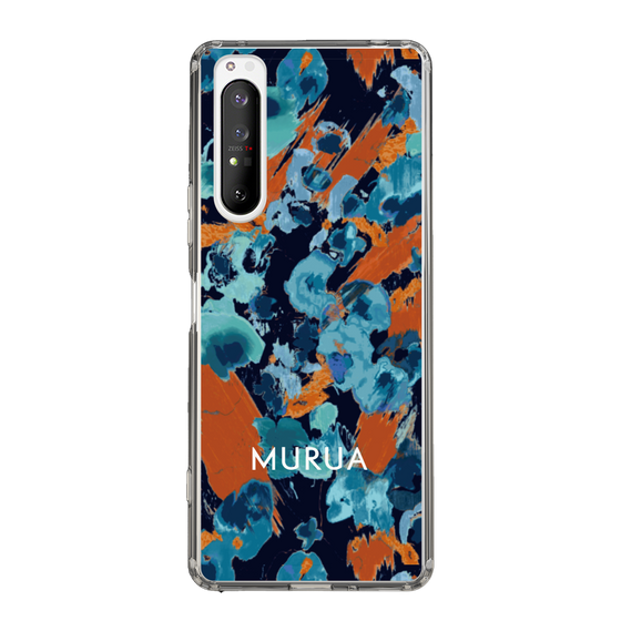 Slim Protection Case［ MURUA - Art print - Navy × Orange ］