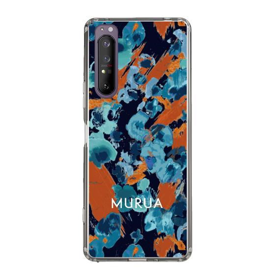 Slim Protection Case［ MURUA - Print - Blue × Orange ］