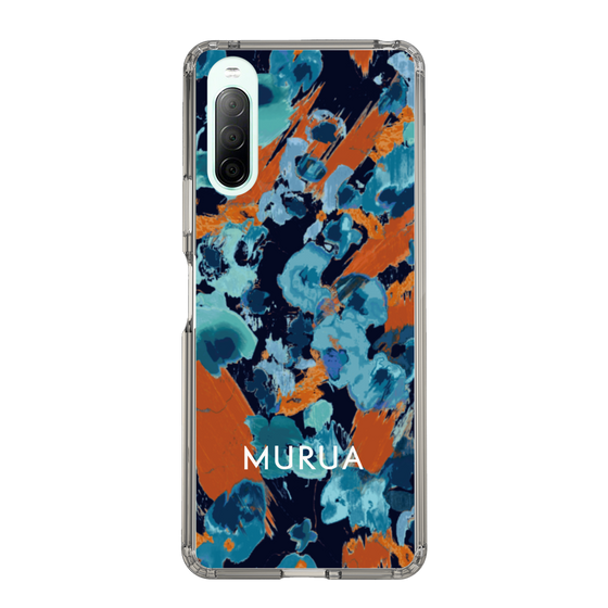 Slim Protection Case［ MURUA - Art print - Navy × Orange ］
