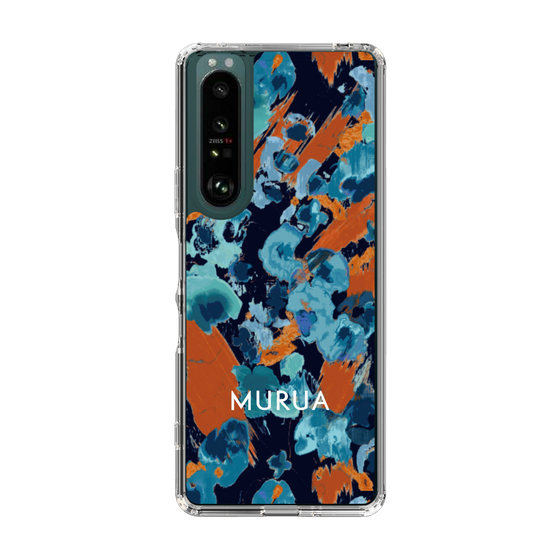 Slim Protection Case［ MURUA - Art print - Navy × Orange ］