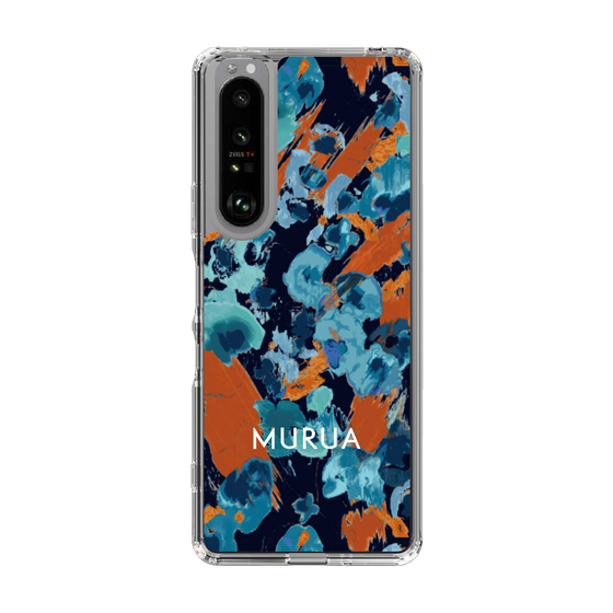 Slim Protection Case［ MURUA - Print - Blue × Orange ］