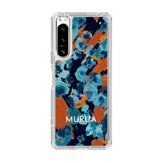 Slim Protection Case［ MURUA - Art print - Navy × Orange ］