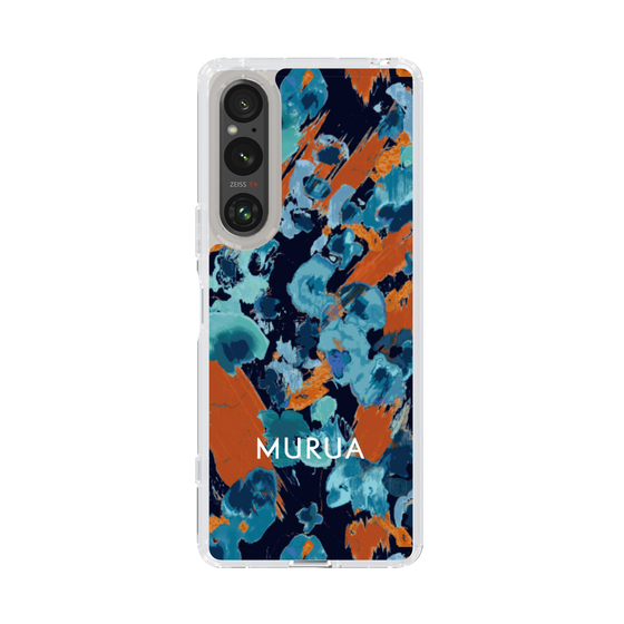 Slim Protection Case［ MURUA - Art print - Black × Orange ］