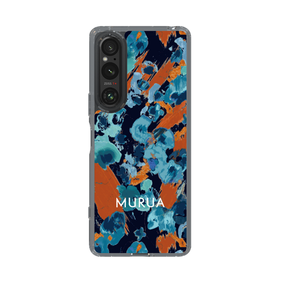 Slim Protection Case［ MURUA - Art print - Black × Orange ］