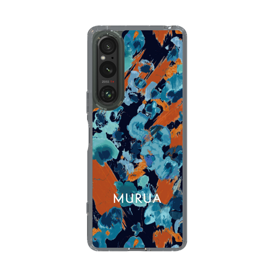 Slim Protection Case［ MURUA - Art print - Black × Orange ］