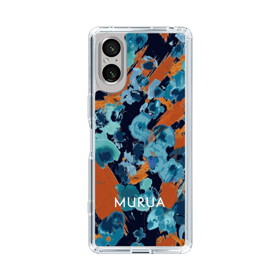 Slim Protection Case［ MURUA - Art print - Navy × Orange ］