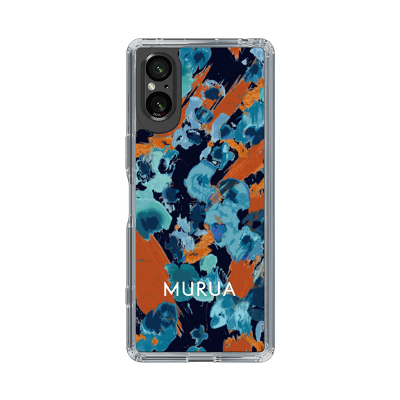 Slim Protection Case［ MURUA - Art print - Navy × Orange ］
