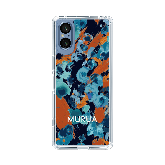Slim Protection Case［ MURUA - Art print - Navy × Orange ］
