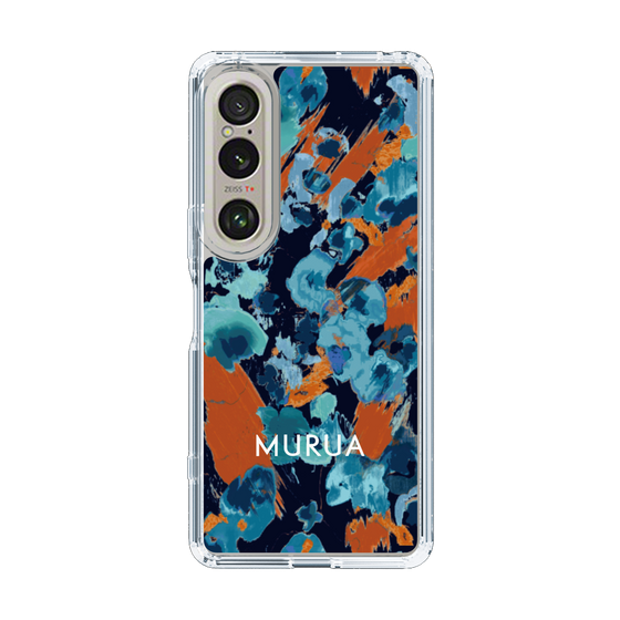 Slim Protection Case［ MURUA - Art print - Navy × Orange ］