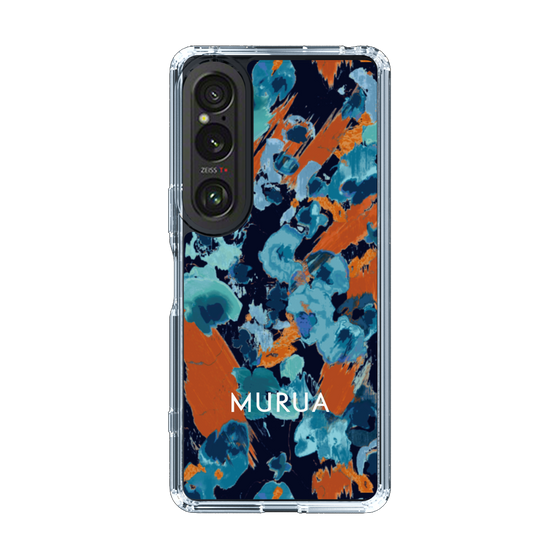Slim Protection Case［ MURUA - Art print - Navy × Orange ］
