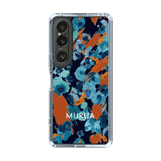 Slim Protection Case［ MURUA - Art print - Navy × Orange ］
