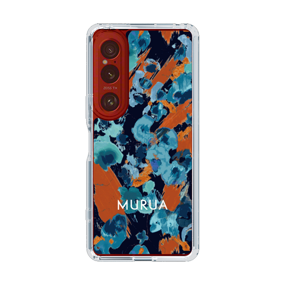 Slim Protection Case［ MURUA - Art print - Navy × Orange ］