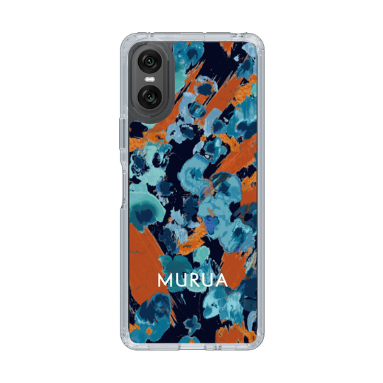Slim Protection Case［ MURUA - Art print - Navy × Orange ］