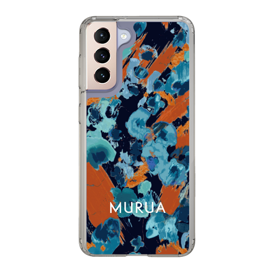 Slim Protection Case［ MURUA - Art print - Navy × Orange ］